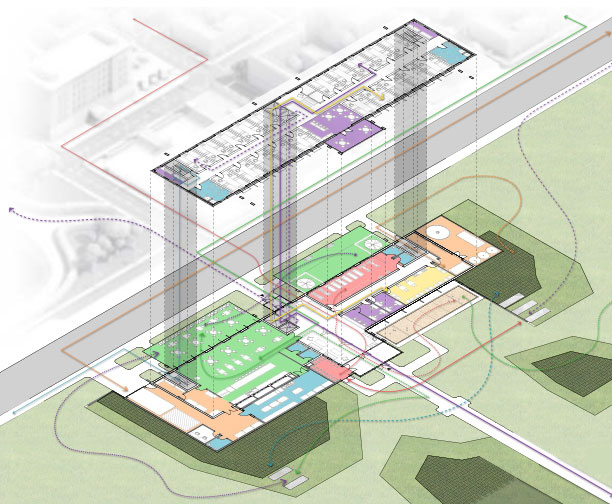 building site and floor plan