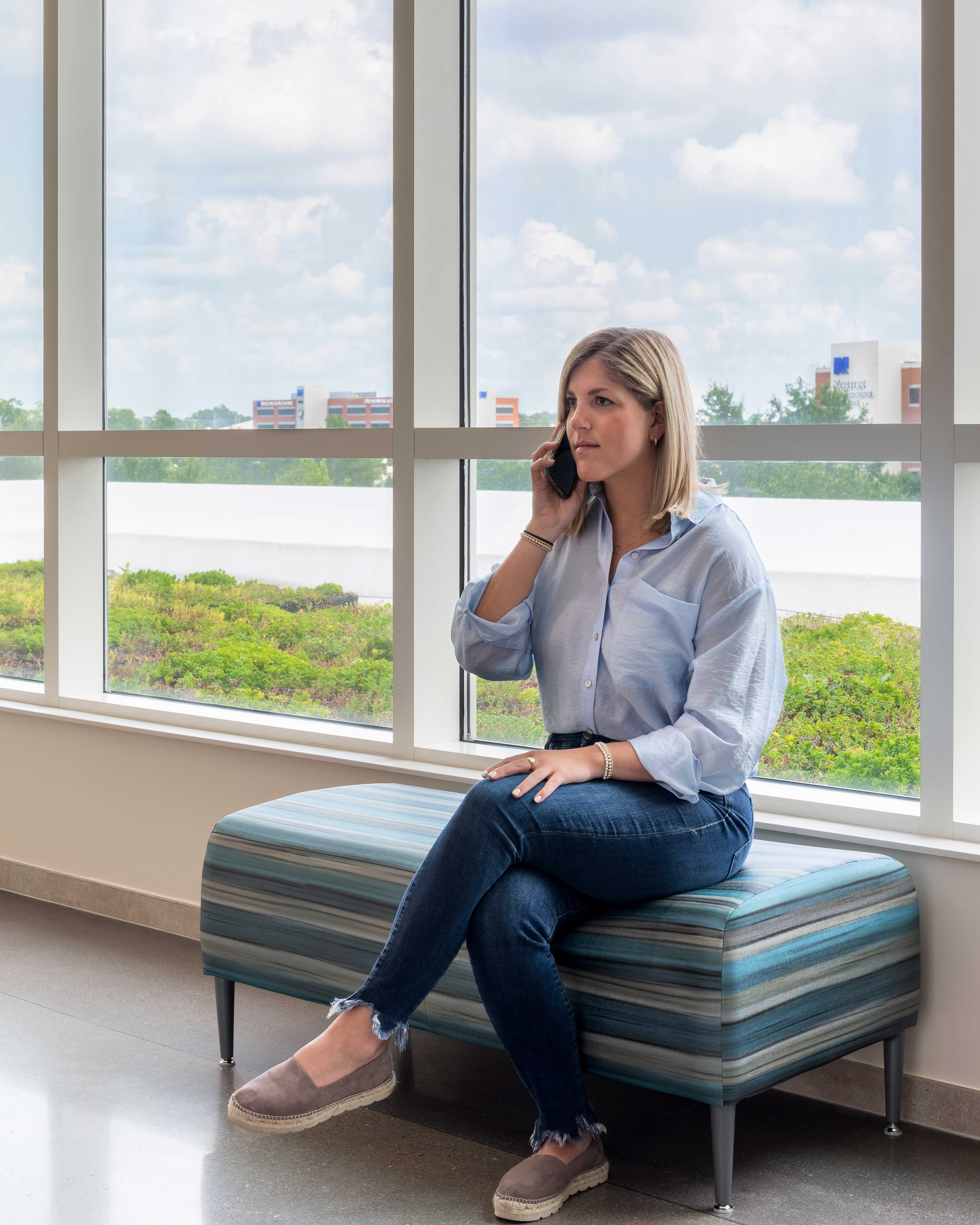 woman sitting on bench