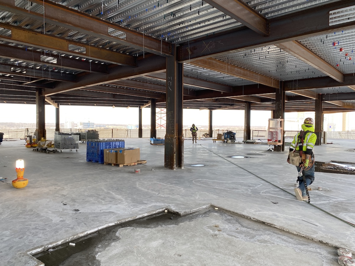 partially constructed building frame