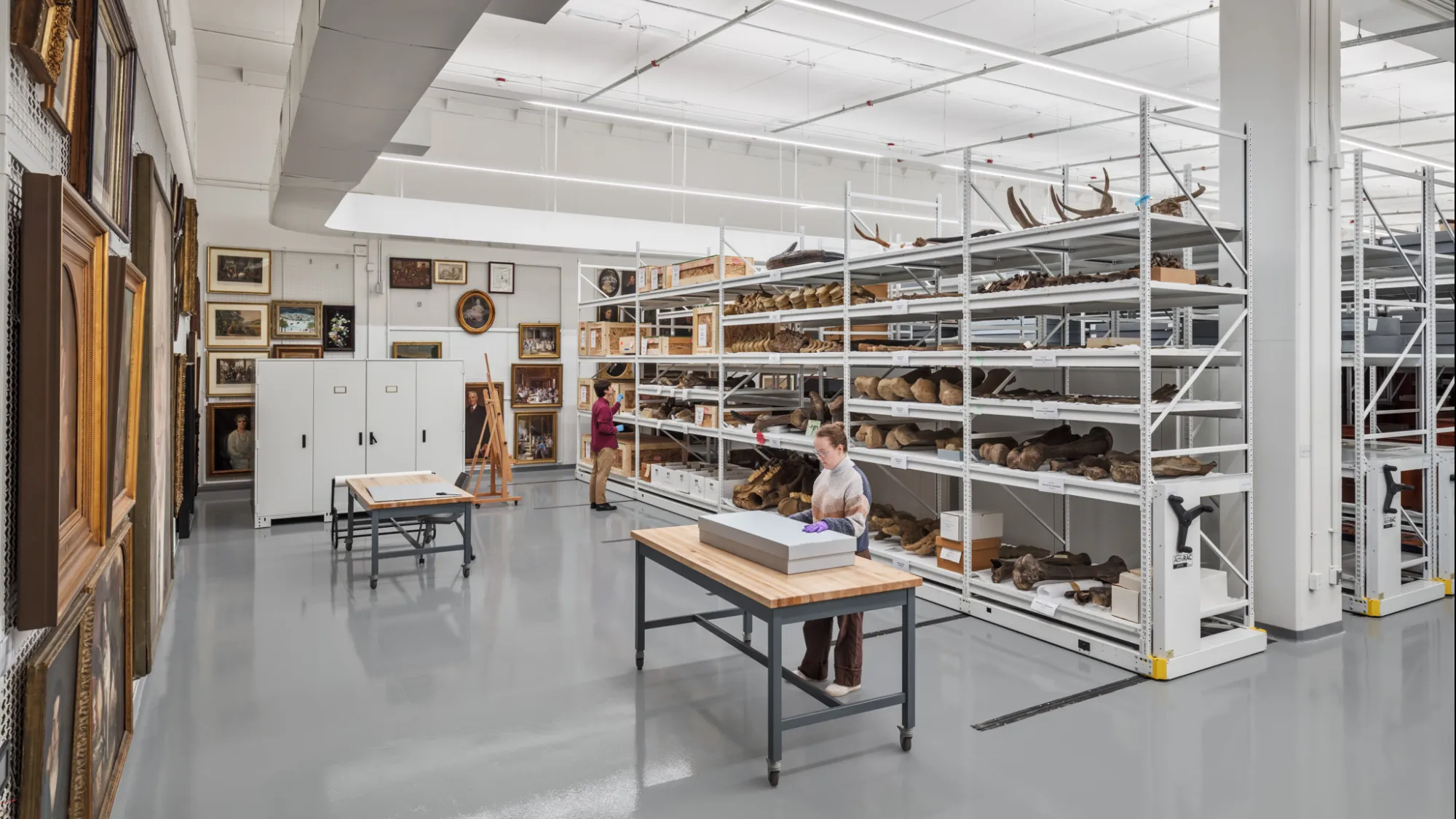 storage room filled with art and artifacts