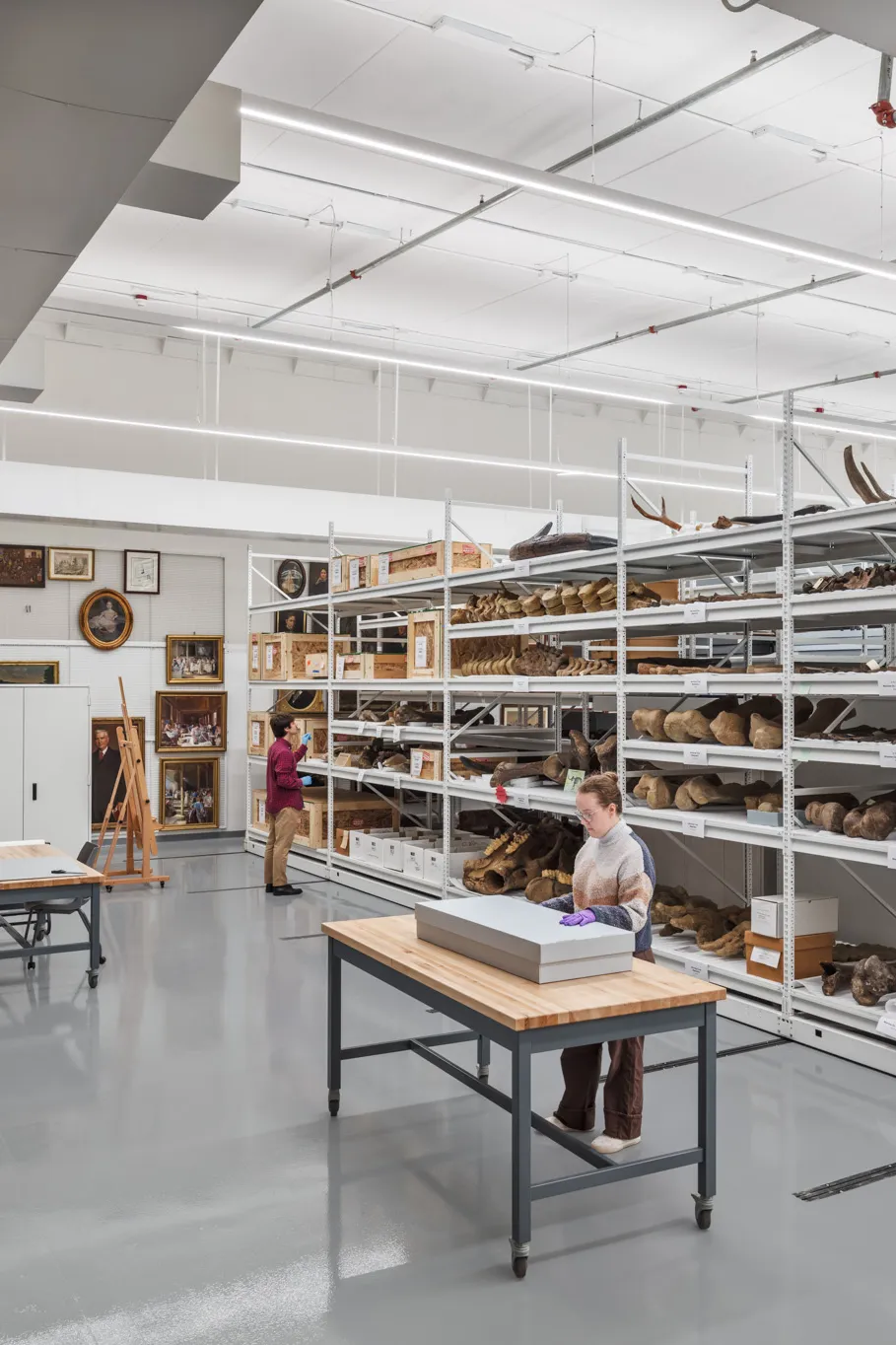 storage room filled with art and artifacts