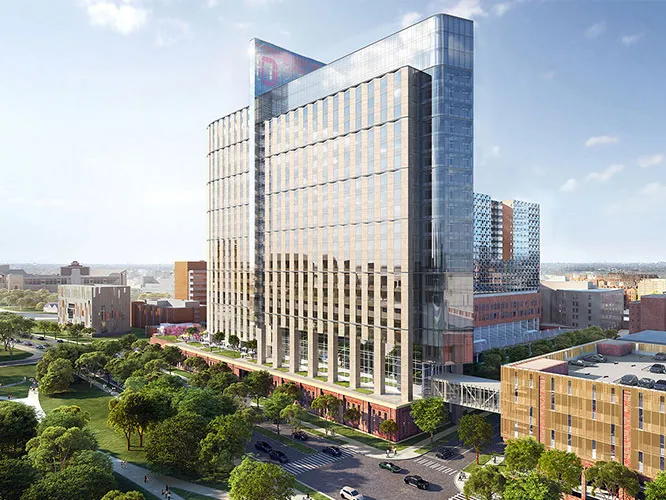 rendering of hospital tower