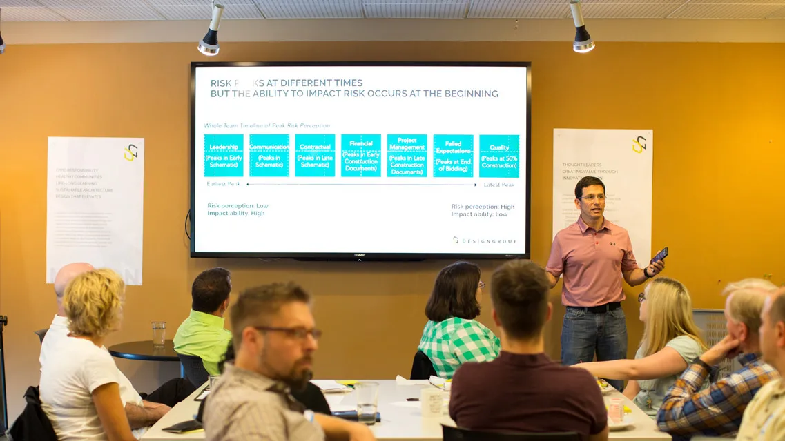 Person in front of a screen