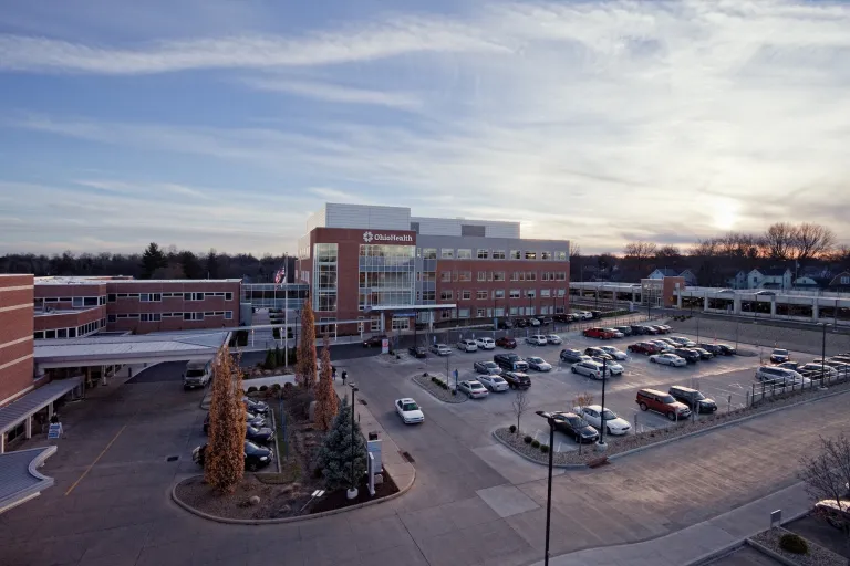 exterior of building with parking lot