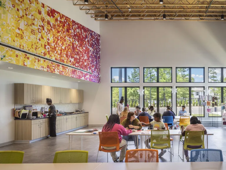 People in a communal area.