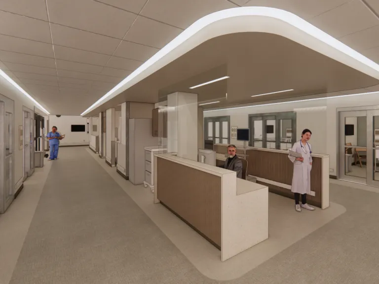 rendering of emergency department nurse station