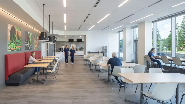 dining room with various seating types