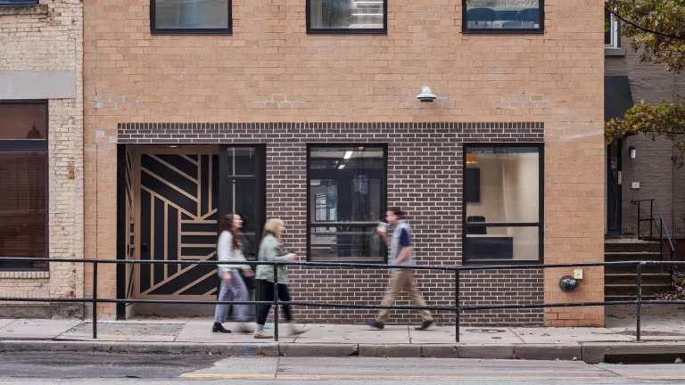 exterior of renovated brick building